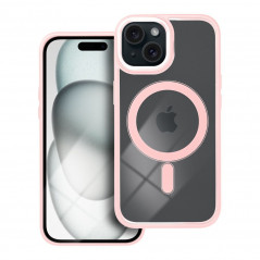 Apple iPhone 15 Coque Color Edge Mag MagSAFE  Rose