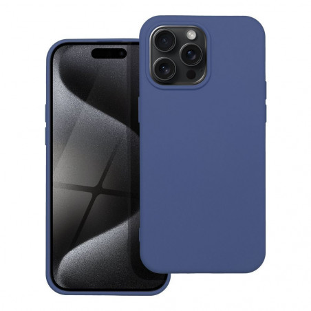 Apple iPhone 15 Pro Max Coque Silicone Élégant  Bleu