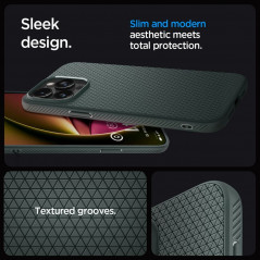 Apple iPhone 15 Pro Coque Spigen  Liquid Air Vert abysses