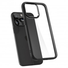 Apple iPhone 15 Pro Max Coque Spigen Ultra Hybrid Clair comme du cristal  Noir mat