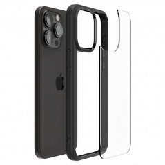 Apple iPhone 15 Pro Max Coque Spigen Ultra Hybrid Clair comme du cristal  Noir mat