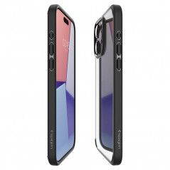 Apple iPhone 15 Pro Max Coque Spigen Ultra Hybrid Clair comme du cristal  Noir mat
