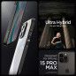 Apple iPhone 15 Pro Max Coque Spigen Ultra Hybrid Clair comme du cristal  Noir mat