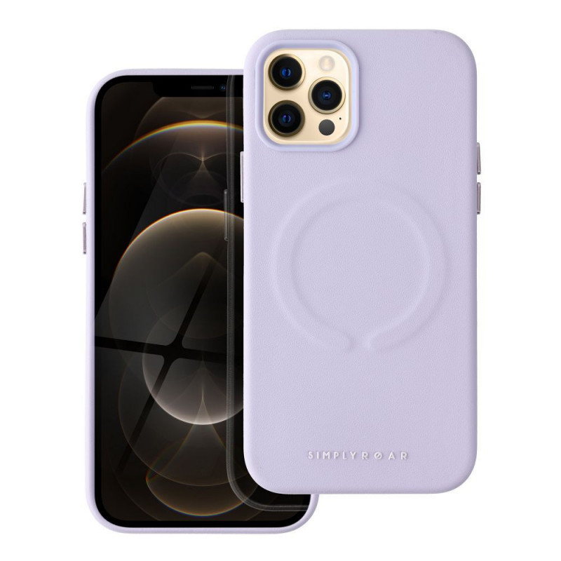 Apple iPhone 12 Pro Coque Roar Leather Mag Élégant  MagSAFE  Violet (Purple)