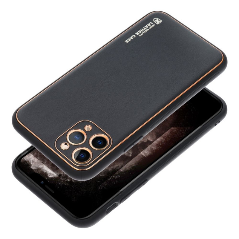Apple iPhone 15 Plus Coque Leather Noir