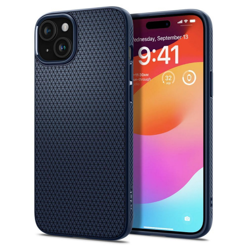 Apple iPhone 15 Coque Spigen  Liquid Air Bleu marine