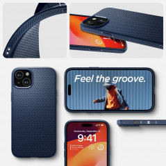 Apple iPhone 15 Coque Spigen  Liquid Air Bleu marine