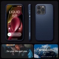 Apple iPhone 15 Pro Max Coque Spigen  Liquid Air Bleu marine