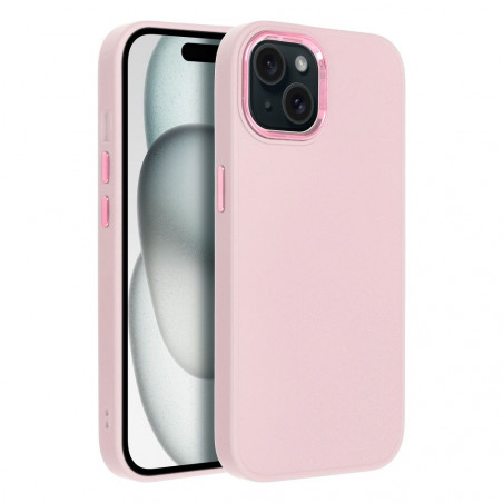 Apple iPhone 15 Coque FRAME Élégant  Rose poudré