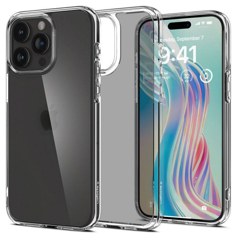 Apple iPhone 15 Pro Coque Spigen Ultra Hybrid Clair comme du cristal  Transparent