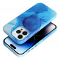 Apple iPhone 15 Pro Coque Leather Mag Cover Élégant  MagSAFE  Éclaboussure bleue