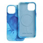 Apple iPhone 15 Coque Leather Mag Cover Élégant  MagSAFE  Éclaboussure bleue
