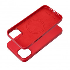 Apple iPhone 15 Plus Coque Leather Mag Cover Élégant  MagSAFE  Rouge