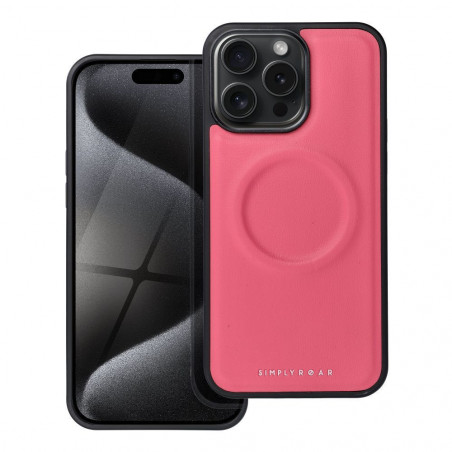 Apple iPhone 15 Pro Max Coque Roar Mag Morning Élégant  MagSAFE  Rose vif