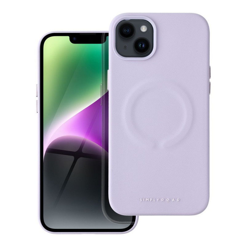 Apple iPhone 14 Plus Coque Roar Leather Mag Élégant  MagSAFE  Violet (Purple)