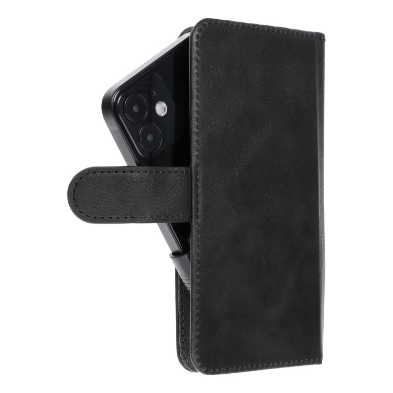 Apple iPhone 12 Etui universel, Portefeuilles COMMON book Élégant, Doublure douce à l'intérieur  Noir