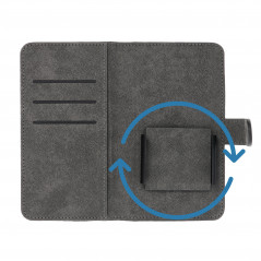 Apple iPhone 12 Etui universel, Portefeuilles COMMON book Élégant, Doublure douce à l'intérieur  Noir