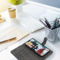 Apple iPhone 12 Etui universel, Portefeuilles COMMON book Élégant, Doublure douce à l'intérieur  Noir