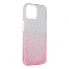 Apple iPhone 15 Coque Shining Transparent et rose