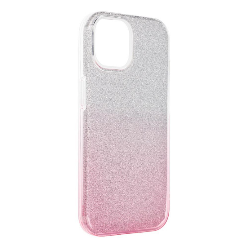 Apple iPhone 15 Coque Shining Transparent et rose