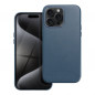 Apple iPhone 15 Pro Max Coque Leather Mag Cover Élégant  MagSAFE  Bleu indigo