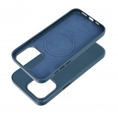 Apple iPhone 15 Pro Max Coque Leather Mag Cover Élégant  MagSAFE  Bleu indigo