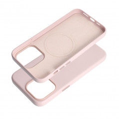 Apple iPhone 15 Pro Max Coque Leather Mag Cover Élégant  MagSAFE  Rose sable
