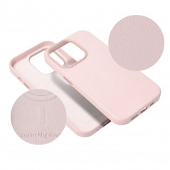 Apple iPhone 15 Pro Max Coque Leather Mag Cover Élégant  MagSAFE  Rose sable