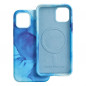 Apple iPhone 15 Pro Max Coque Leather Mag Cover Élégant  MagSAFE  Éclaboussure bleue