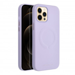 Apple iPhone 12 Pro Max Coque Roar Leather Mag Élégant  MagSAFE  Violet (Purple)