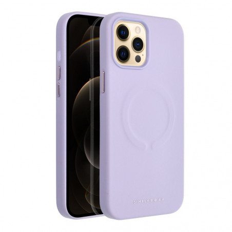 Apple iPhone 12 Pro Max Coque Roar Leather Mag Élégant  MagSAFE  Violet (Purple)