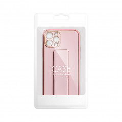 Apple iPhone 15 Pro Coque LEATHER Case Kickstand Rose