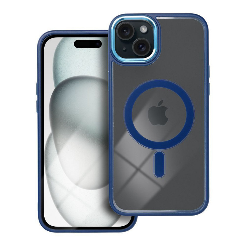 Apple iPhone 15 Plus Coque Color Edge Mag MagSAFE  Bleu marine