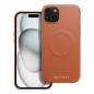 Apple iPhone 15 Plus Coque Roar Leather Mag Élégant  MagSAFE  Brun