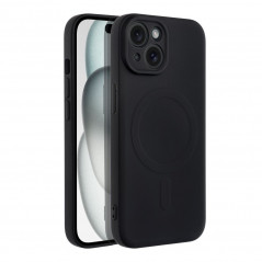 Apple iPhone 15 Coque Silicone Mag Cover MagSAFE  Noir
