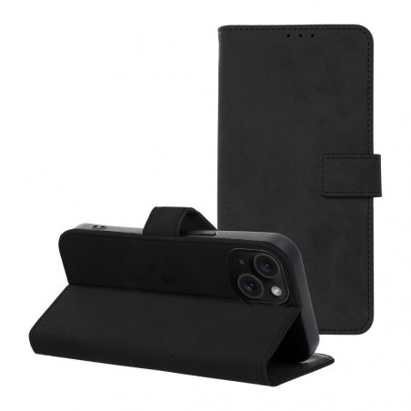 Apple iPhone 15 Portefeuilles TENDER Book Noir