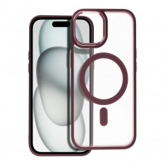Apple iPhone 15 Coque Matte Mag Cove MagSAFE  Rouge prune