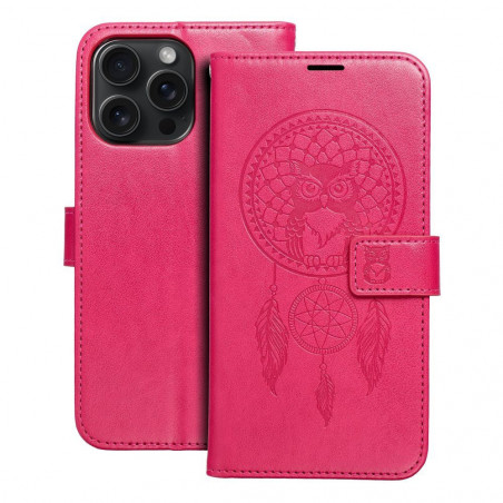 Apple iPhone 15 Pro Max Portefeuilles MEZZO Book Capteurs de rêve  Magenta