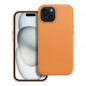 Apple iPhone 15 Coque Leather Mag Cover Élégant  MagSAFE  Orange