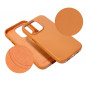 Apple iPhone 15 Coque Leather Mag Cover Élégant  MagSAFE  Orange