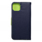 Apple iPhone 15 Plus Portefeuilles Fancy Book Marine / Citron vert