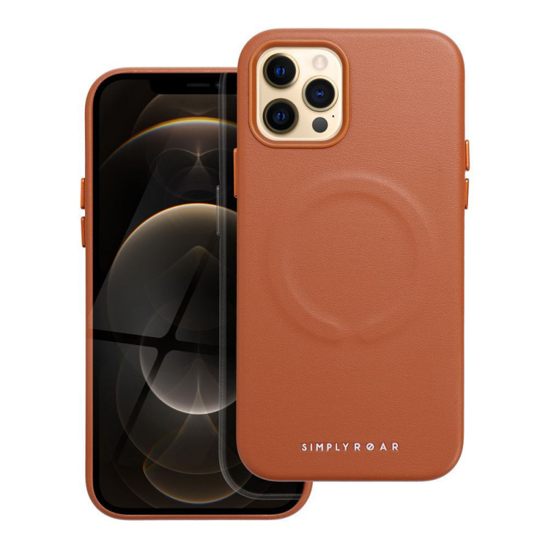 Apple iPhone 12 Pro Coque Roar Leather Mag Élégant  MagSAFE  Brun