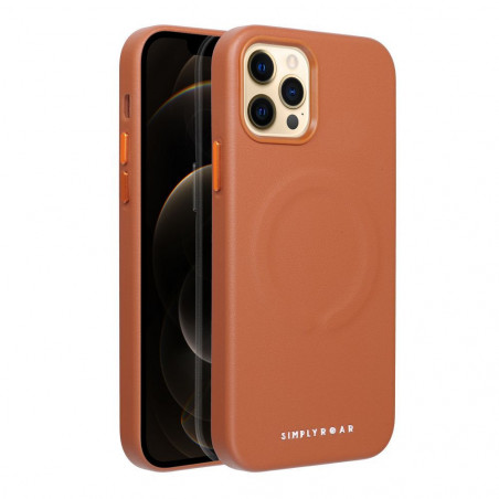 Apple iPhone 12 Pro Coque Roar Leather Mag Élégant  MagSAFE  Brun