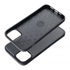 Apple iPhone 15 Coque Carbon premium Élégant  Noir