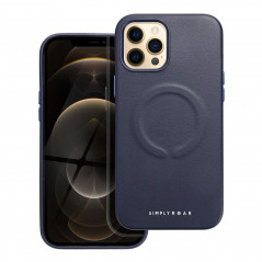 Apple iPhone 12 Pro Max Coque Roar Leather Mag Élégant  MagSAFE  Marine