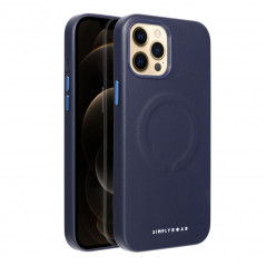 Apple iPhone 12 Pro Max Coque Roar Leather Mag Élégant  MagSAFE  Marine