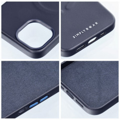 Apple iPhone 15 Coque Roar Leather Mag Élégant  MagSAFE  Marine