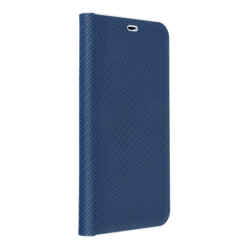 Apple iPhone 15 Pro Max Portefeuilles LUNA Book Carbon Fibre de carbone, Élégant  Bleu