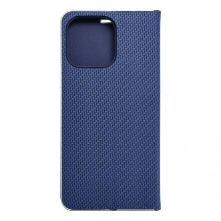 Apple iPhone 15 Pro Max Portefeuilles LUNA Book Carbon Fibre de carbone, Élégant  Bleu
