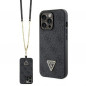 Apple iPhone 13 Pro Coque Guess Metal Logo Starss Crossbody Élégant  Noir